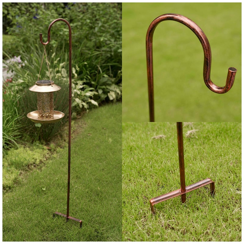 EXCMARK 2 Pack Shepherd Hook 31 inch 1/2 inch Thick Use at Weddings, Hanging Solar Lights, Lanterns, Bird Feeders, Metal Hanger Hook (Bronze, 31 inch) U.S. Patent. - Image 3